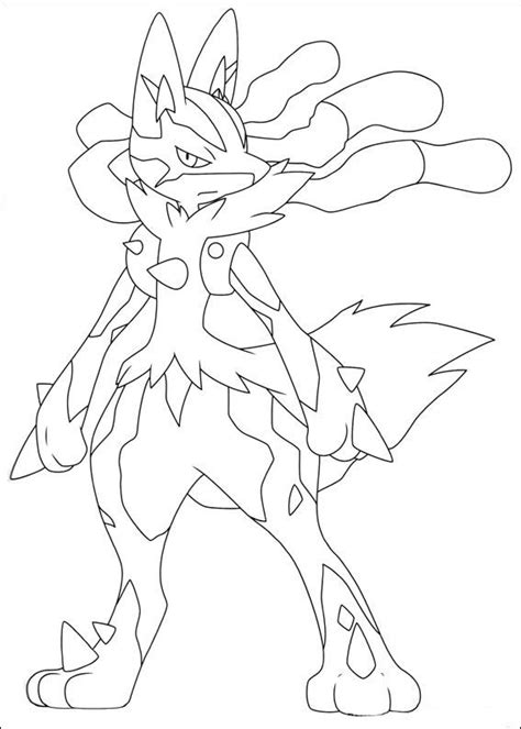 Mega Lucario Coloring Page Coloring My Page
