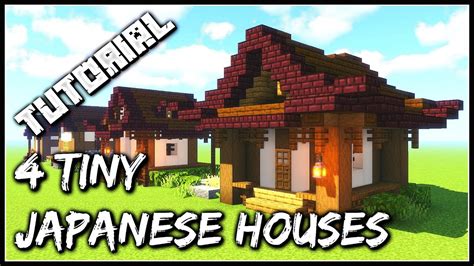How To Build 4 Tiny Japanese Houses Minecraft Tutorial Youtube