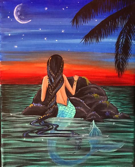 Mermaid Painting Etsy