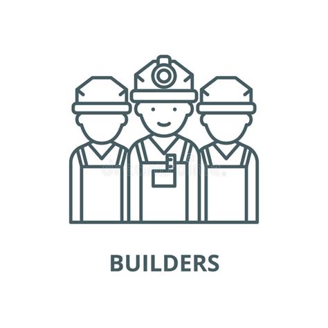 Builders Vector Line Icon Linear Concept Outline Sign Symbol Stock