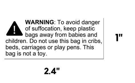 Safety Suffocation Warning Stickers Labels For Plastic Polythene Bags