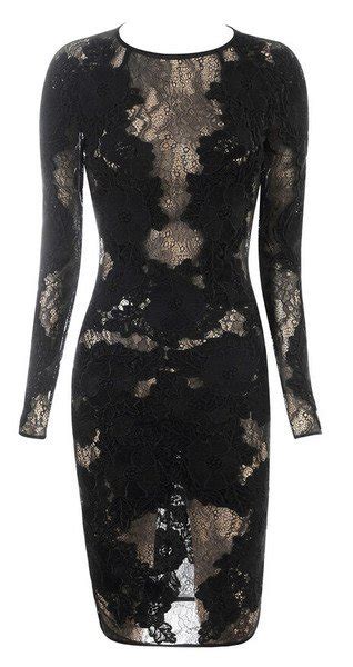 Sexy See Through Club Dress Embroidered Women Lace Dress Hollow Out
