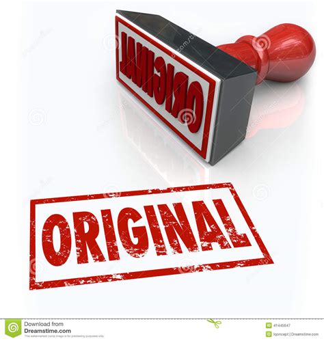 Original Word Stamp First Innovation Creative Originality Unique Stock