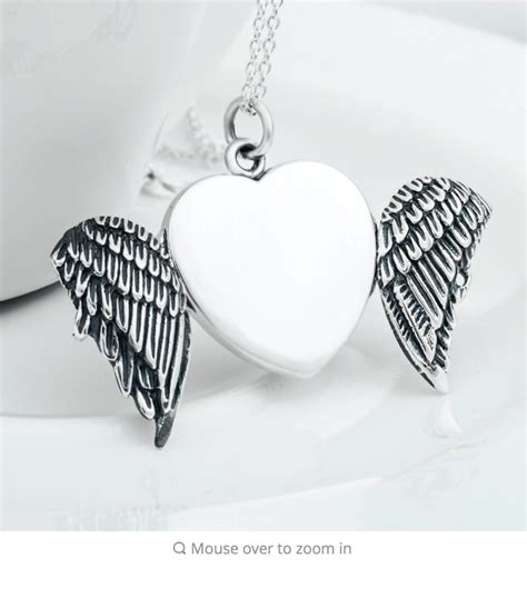Angel Wings Photo Locket 925 Sterling Silver Necklace