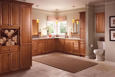 The cabinets have a better natural finish and feature the natural maple wood. Bathroom Ideas | Bathroom Design | Bathroom Vanities