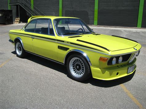A Classic 1972 Bmw 30csl Dressed In A Lime Yellow Color