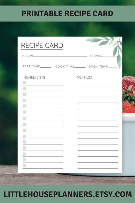 Keep Track Of Your Favourite Recipes With The Printable Recipe Card