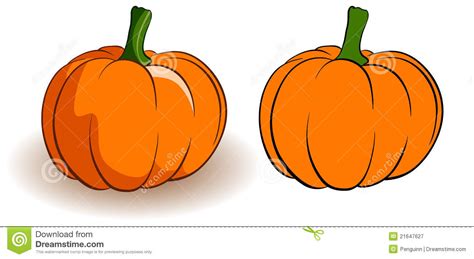 Two Pumpkins Stock Illustration Illustration Of Primitive