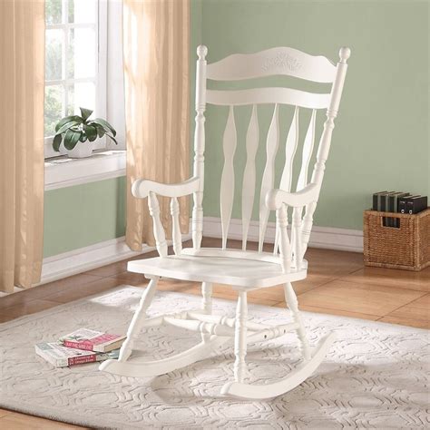 Monarch Specialties Antique White Rocking Chair At