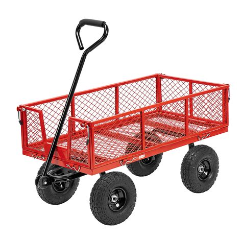 Vivohome Red Removable Sides And Wheels 1100 Lbs Capacity Garden