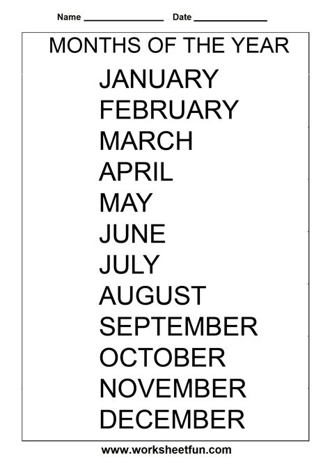 8 Best Images Of Printable Tracing Months Months Of The