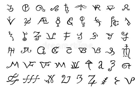 A Set Of Alchemical Symbols Isolated On White Hand Drawn Elemen Stock