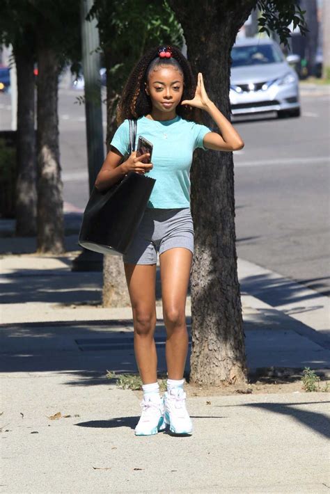Skai Jackson In A Grey Spandex Shorts Heads To The Dwts Studio In Los