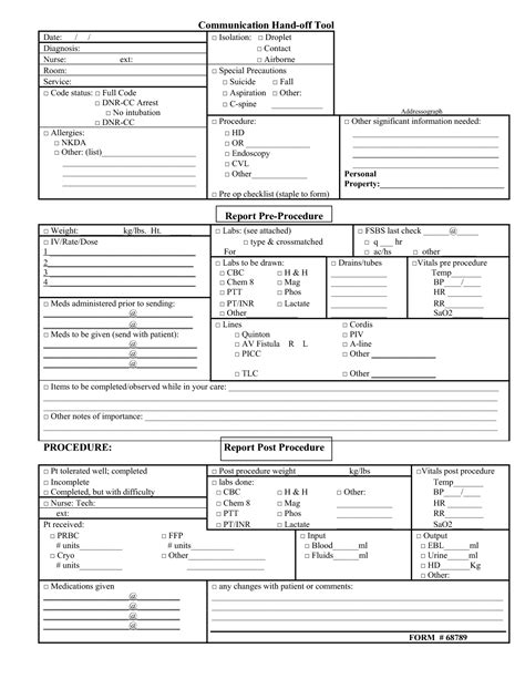 Nursing Handoff Report Template 10 Professional Templates Ideas