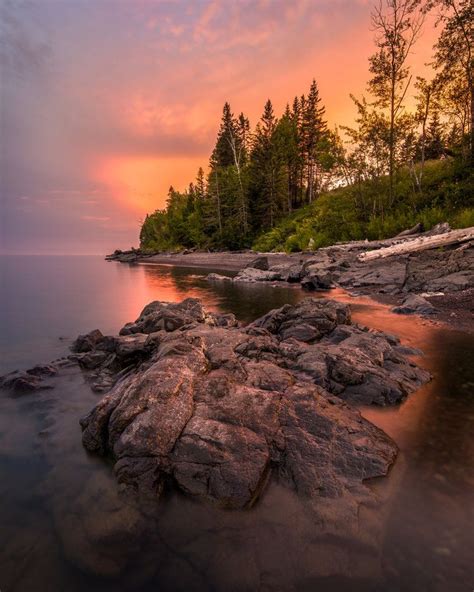 Lake Superior Sunset By Alister Olson Lake Superior Lake Country Roads