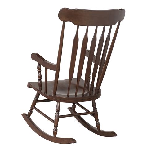 Traditional Slat Wood Rocking Chair Indoor Porch Rocker Deck Furniture