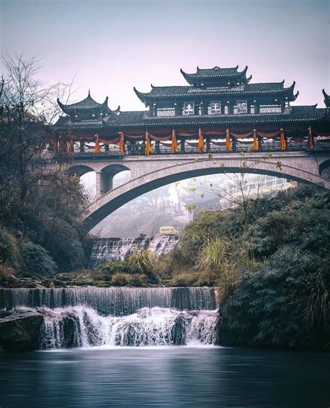 Beautiful Stone Bridge In Furong Hunan Province China Rchina