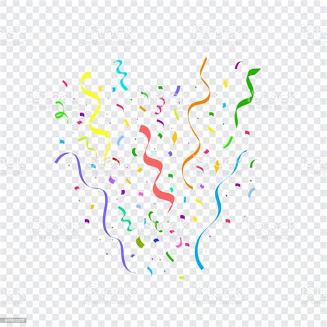 Colorful Bright Falling Confetti And Ribbon Stock Illustration