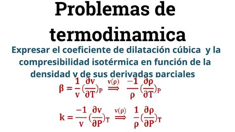 Problemas de Termodinámica Coeficientes Isotérmicos en función de la