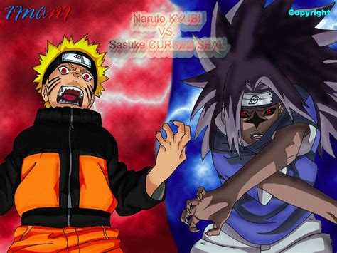 Naruto Shippuden Nine Tailed Fox Vs Sasuke Curse Mark Hd Desktop