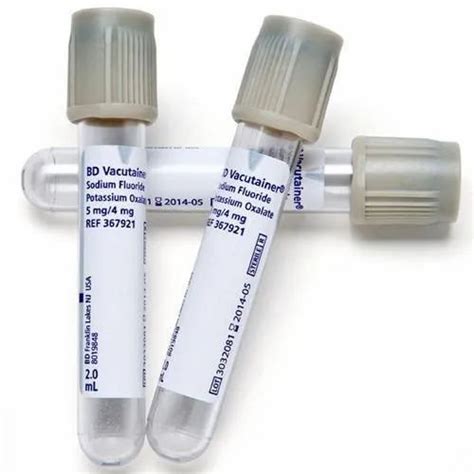 Plastic Fluoride Oxalate Tube 2 Ml For Hospital At Rs 158piece In