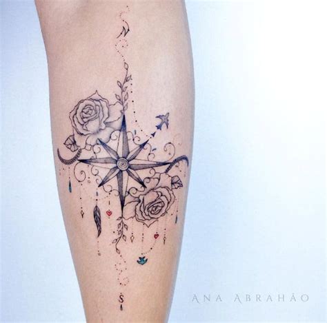 Cute Compass Tattoo By Ana Abrahao Compass Tattoo Cool Tattoos