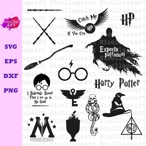 Harry Potter bundle SVG PNG EPS Dxf perfect for Cricut and | Etsy