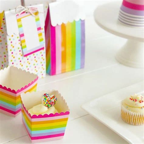 Rainbow Stripe Favour Boxes Pack Of 6 Favour Bags And Boxes