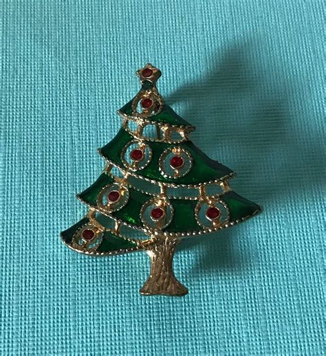 Vintage Christmas Tree Pin Christmas Tree Brooch Christmas Etsy