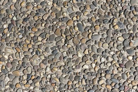 Pebble Stone Wall Texture Finishing The Foundation Of The House With