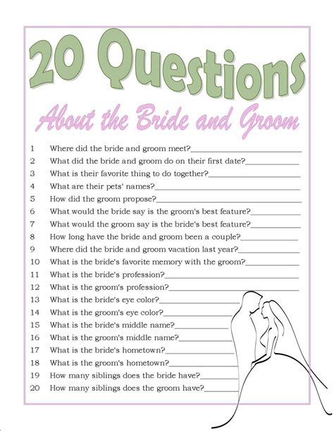 Questions To Ask For A Bridal Shower Game • Gigaportal January