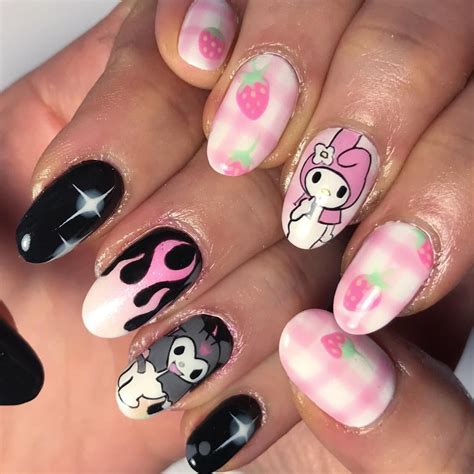 Pin By Nicole S On Nail Inspo Grunge Nails Anime Nails Goth Nails
