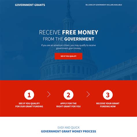 Government Grants Agency Responsive Landing Page Design Templates For