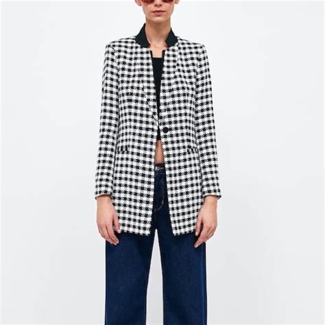 Zara Jackets And Coats Zara Houndstooth Frock Coat Poshmark