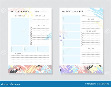 Vector Planner Templates Stock Vector Illustration Of Layout 164352913