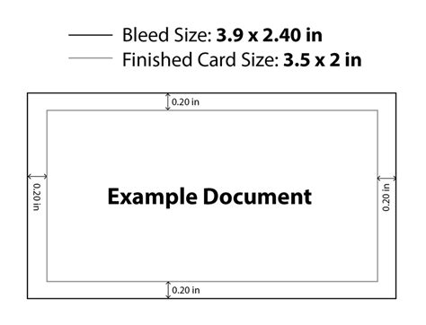This zone is the 1/8 inch around the margin of your card. Standard Business Card Size