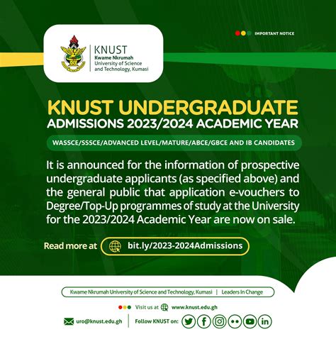 Knust Undergraduate Admissions 2023 2024 Academic Year International Programmes Office