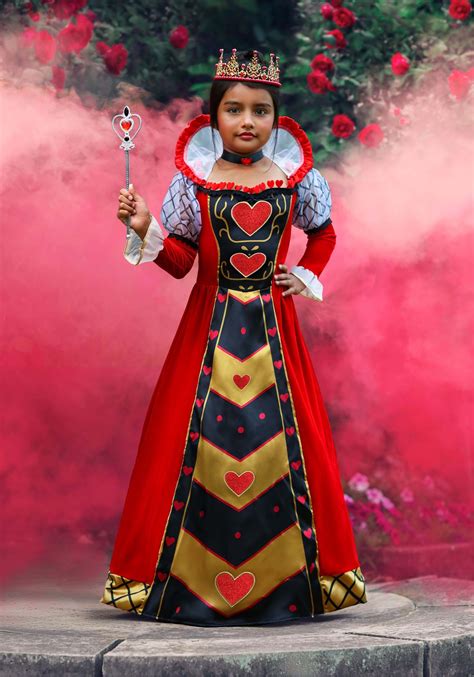 Premium Queen Of Hearts Girls Costume Dress
