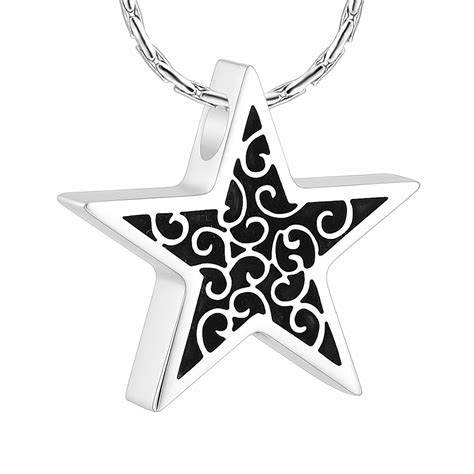 Cremation Jewelry For Ashes Star Shape Memorial Urn Necklace Stainless