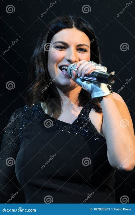 The Italian Singer Laura Pausini During The Concert Editorial Photo