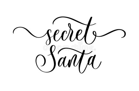 Secret Santa Modern Calligraphy Inscription Holidays Decor Stock