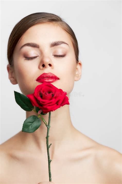 Lady With The Rose Stock Image Image Of Glamour Beautiful 64187735