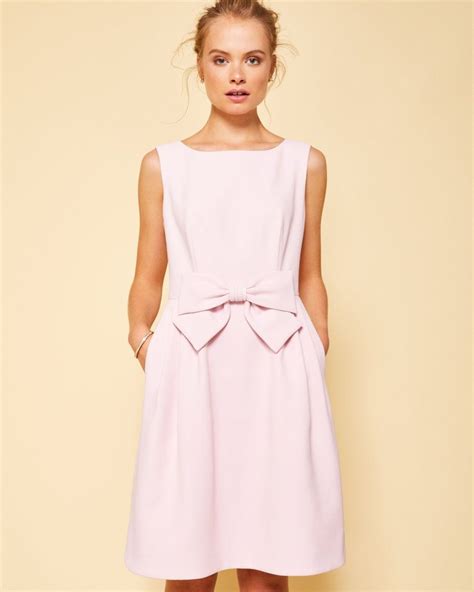 Statement Bow Dress Mid Pink Dresses Ted Baker Uk Dress Clothes For Women Dresses Mid