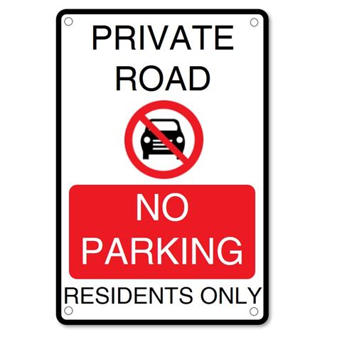 Private Road No Parking Residents Only Aluminium Composite Sign