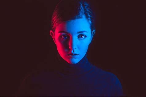 Photography Red And Blue On Behance Neon Photography Light Photography Creative Portrait