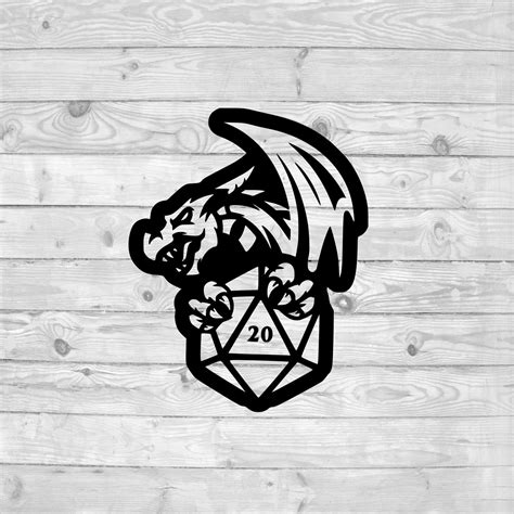 Dungeons And Dragons D20 And Dragon Instant Download Svg Png Etsy
