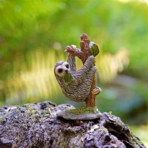 Sloth Hanging On Tree Mini Sloth Miniature Sloth Fairy Garden Sloth