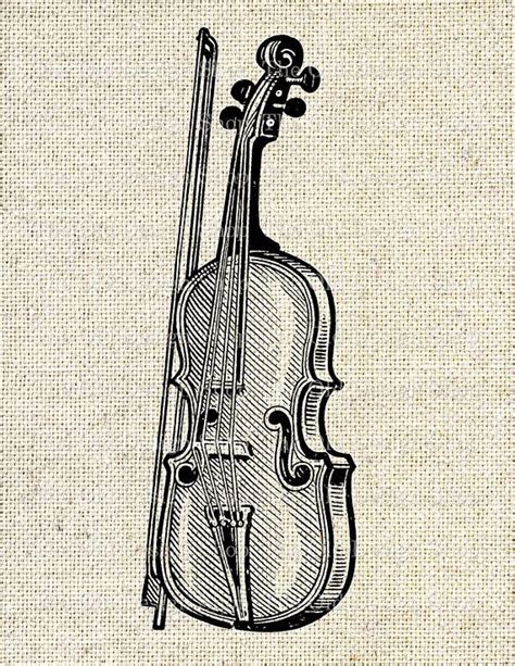 Violin And Bow Musical Instrument Commercial Use Clip Art Digital Stamp