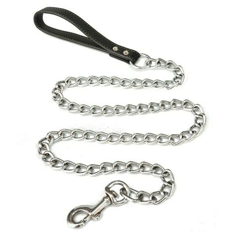 Dog Chain Leash Chew Proof Dog Leash With Comfortable Handle And