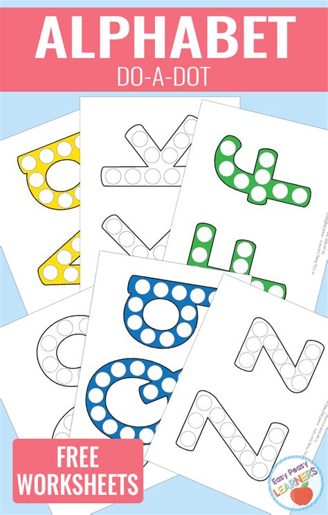Dot to dot alphabet worksheets. ABC Do-A-Dot Printables